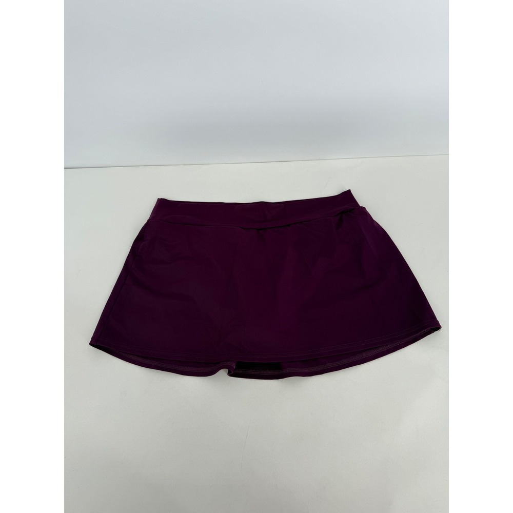 Venus Womens Dark Purple Swim Skirt Built-in Brief Sz 8 Solid Plum Beachwear